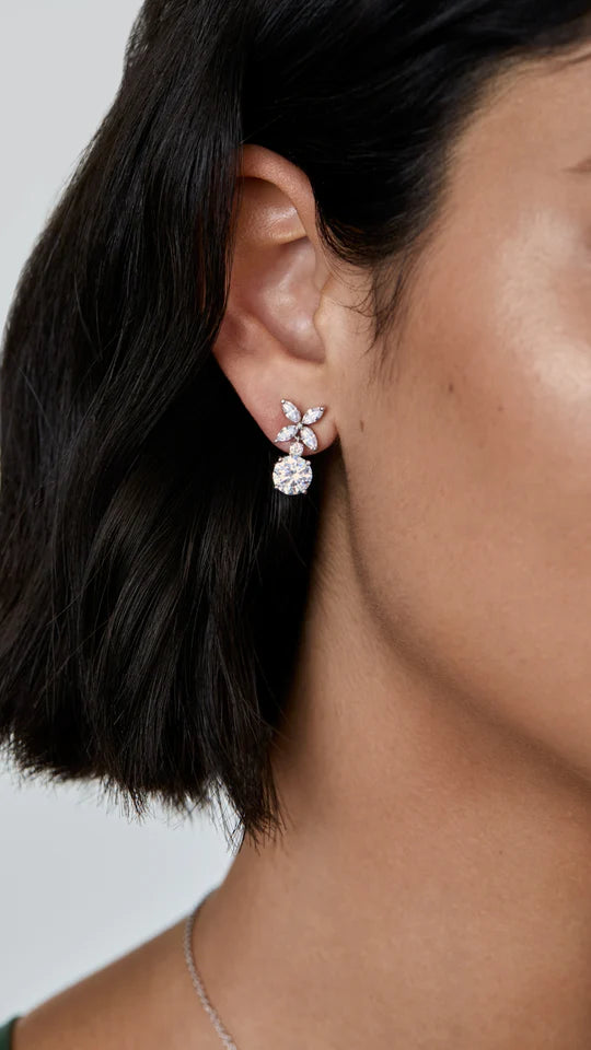 Carat London Jasmine Chicory Round Drop Earrings