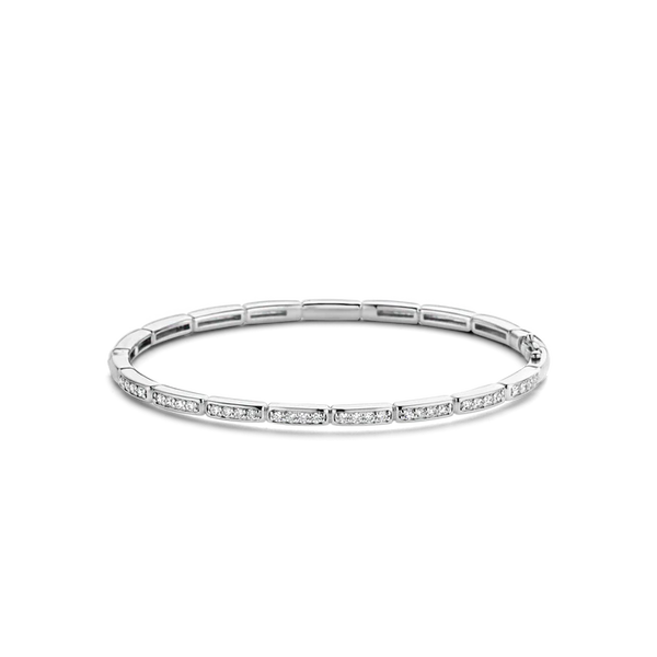Ti Sento Silver Oval Zirconia Pave Bracelet