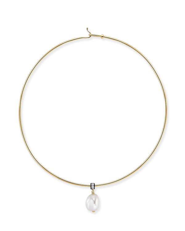Laura Vann Gold Blythe Pearl Torque Choker