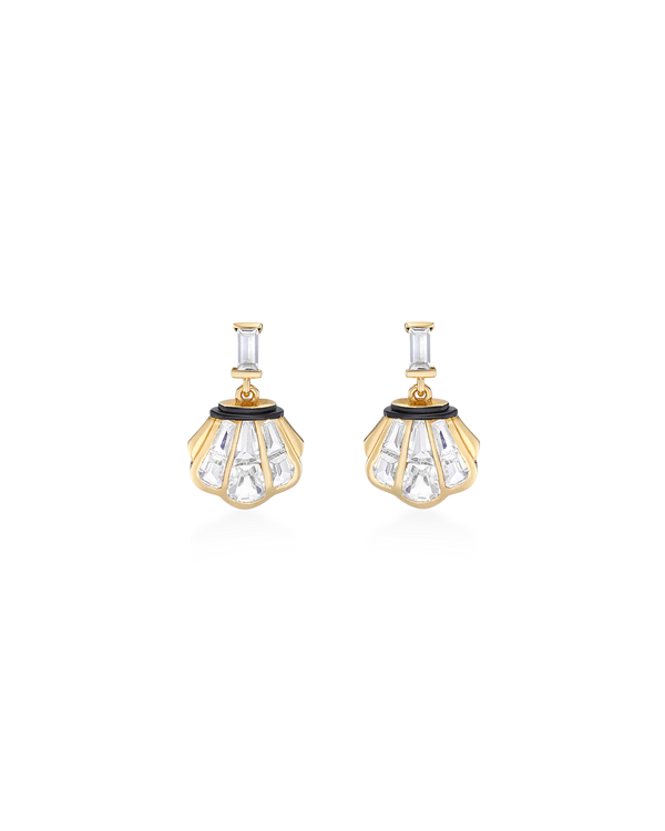 Laura Vann Gold Cleo White Topaz Drop Earrings