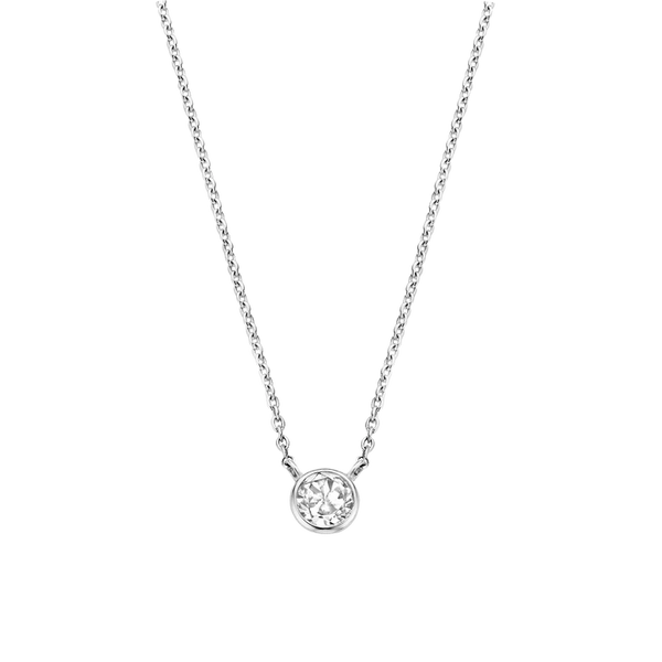Ti Sento Silver Round Zirconia Pendant Necklace