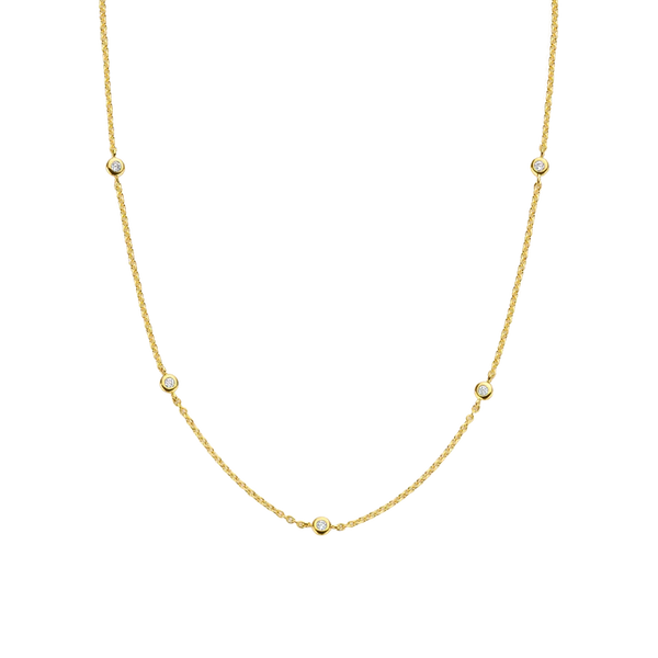 Ti Sento Gold Cubic Stone Necklace