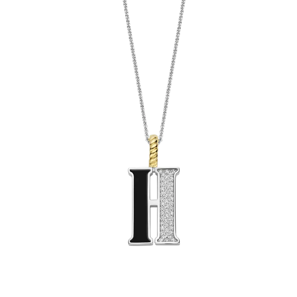 Ti Sento Silver 'H' Initial Pendant Necklace