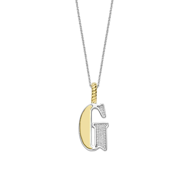 Ti Sento Silver & Gold 'G' Initial Pendant Necklace