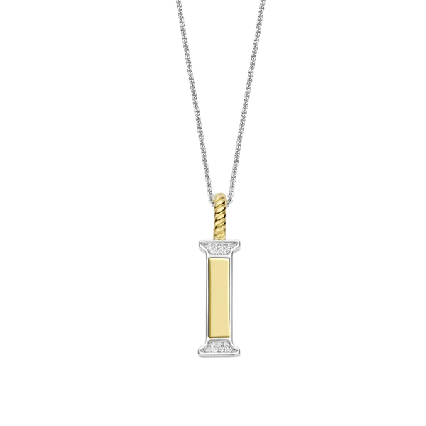 Ti Sento Silver & Gold 'I' Initial Pendant Necklace