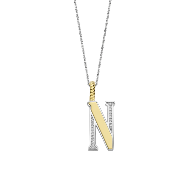 Ti Sento Silver & Gold 'N' Initial Pendant Necklace