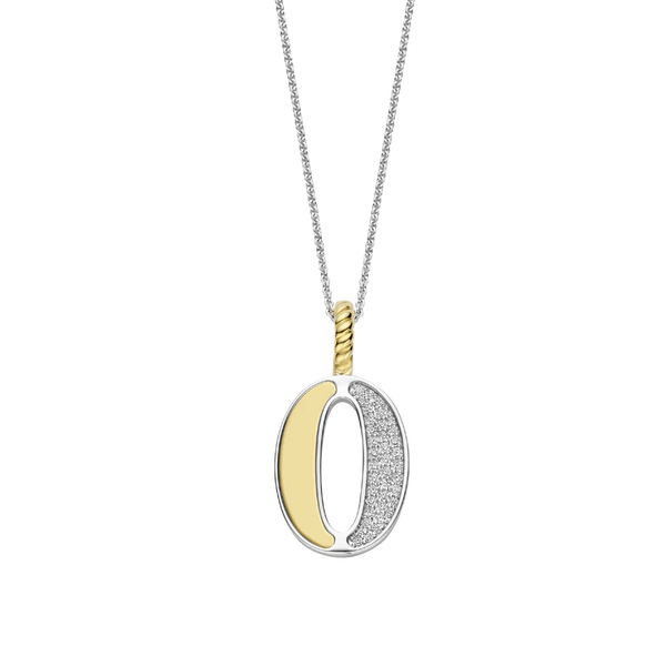 Ti Sento Silver & Gold 'O' Initial Pendant Necklace