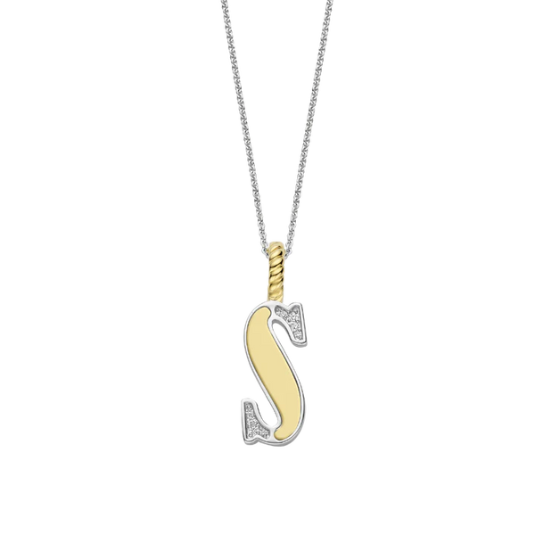 Ti Sento Silver & Gold 'S' Initial Pendant Necklace