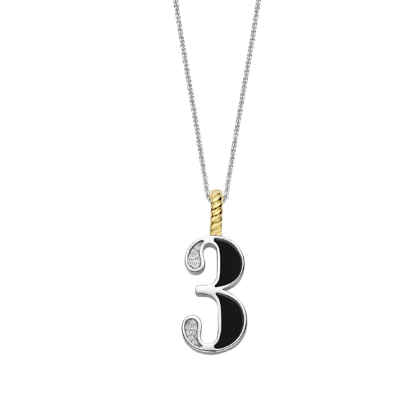 Ti Sento Silver '3' Number Pendant Necklace