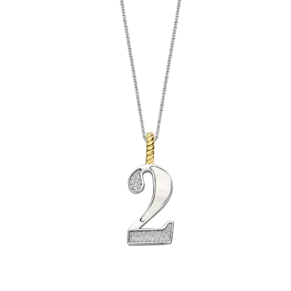 Ti Sento Silver Mother of Pearl '2' Number Pendant Necklace
