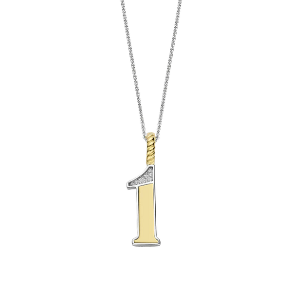 Ti Sento Silver & Gold '1' Number Pendant Necklace