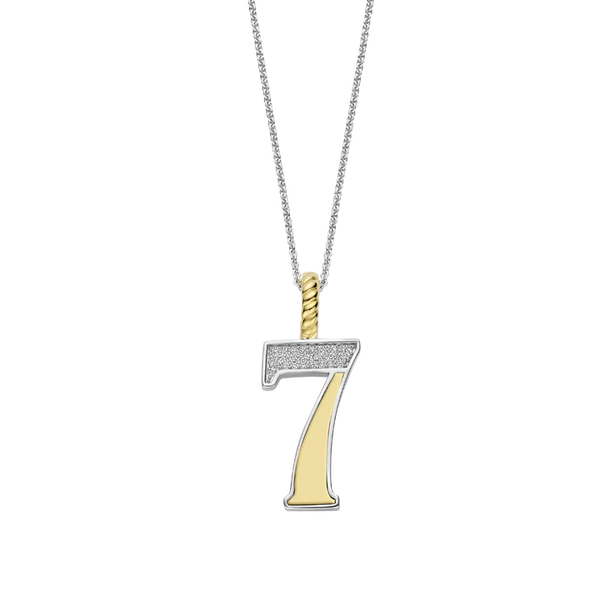 Ti Sento Silver & Gold '7' Number Pendant Necklace