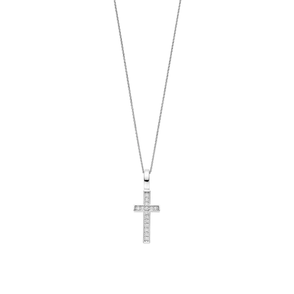 Ti Sento Silver Cross Pendant Necklace