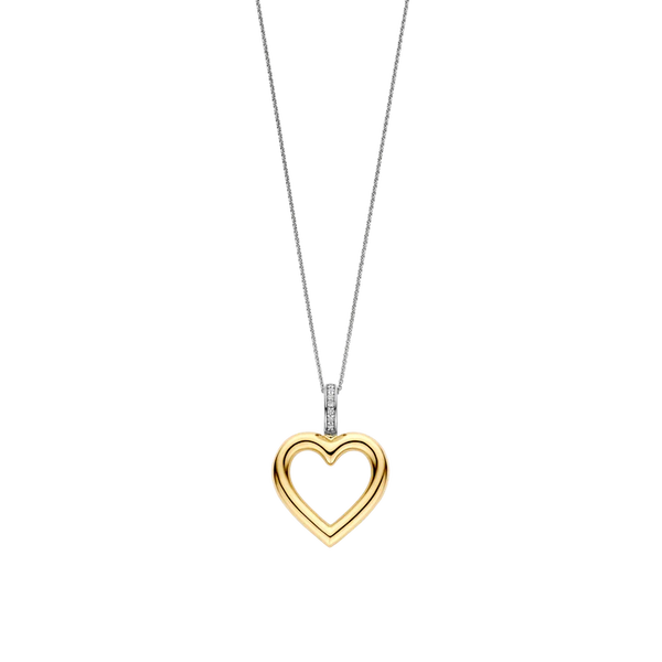 Ti Sento Gold Heart Pendant Necklace