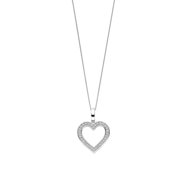 Ti Sento Silver Heart Pendant Necklace