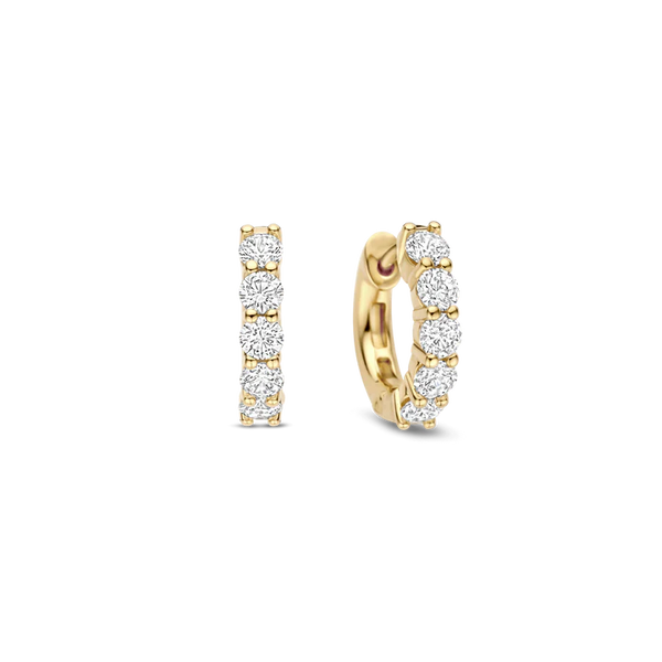 Ti Sento Gold Zirconia Huggie Hoops