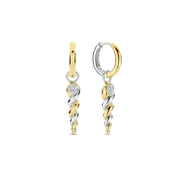 Ti Sento Gold Twisted Drop Earrings