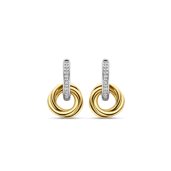 Ti Sento Gold Twisted Hoop Earrings