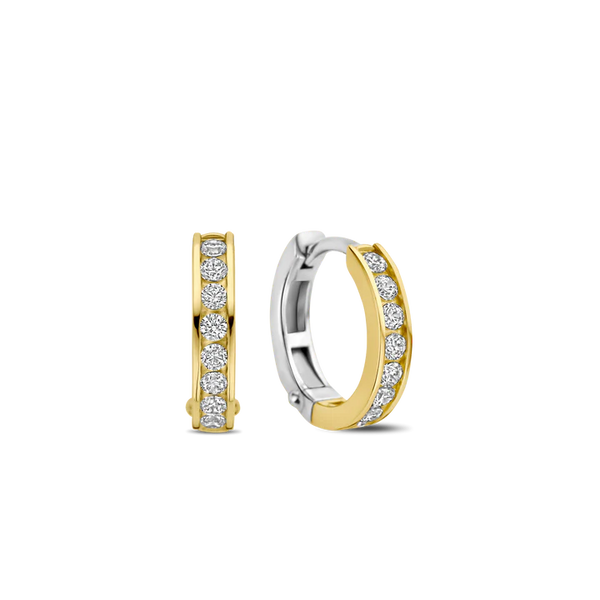 Ti Sento Gold Pave Hoop Earrings