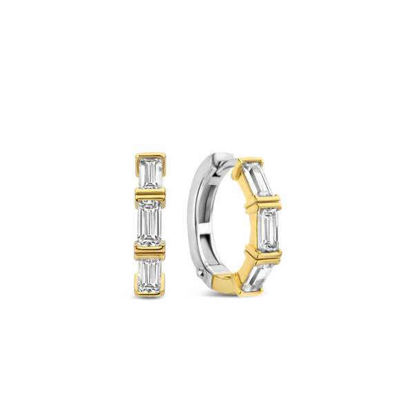 Ti Sento Gold Cubic Zirconia Hoop Earrings