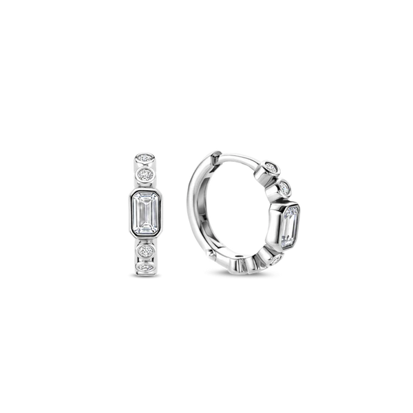 Ti Sento Silver Dazzling Cubic Stone Earrings