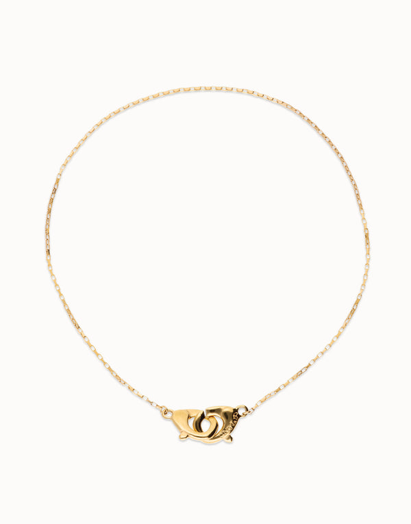 UNO de 50 Gold Interlaced Carabiner Necklace