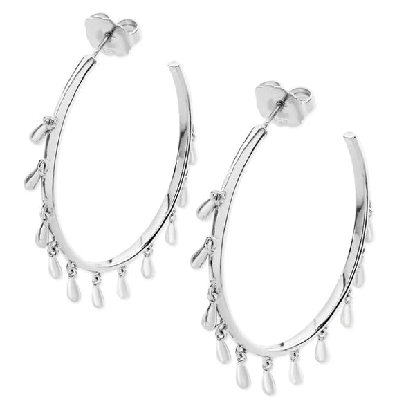 Lucy Q Silver Multi Drop Hoops