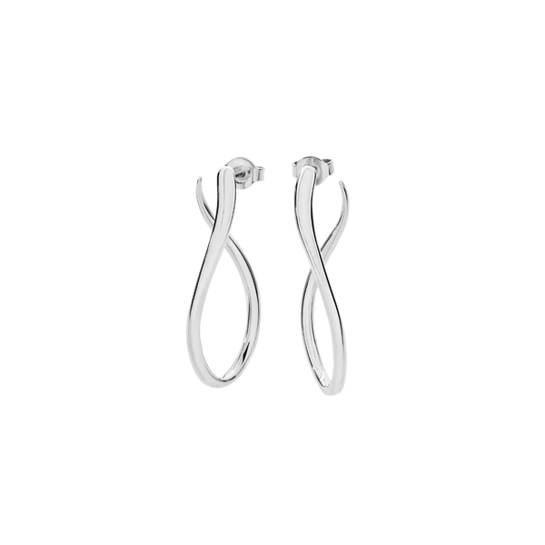 Lucy Q Silver Melting Drop Hoop Earrings