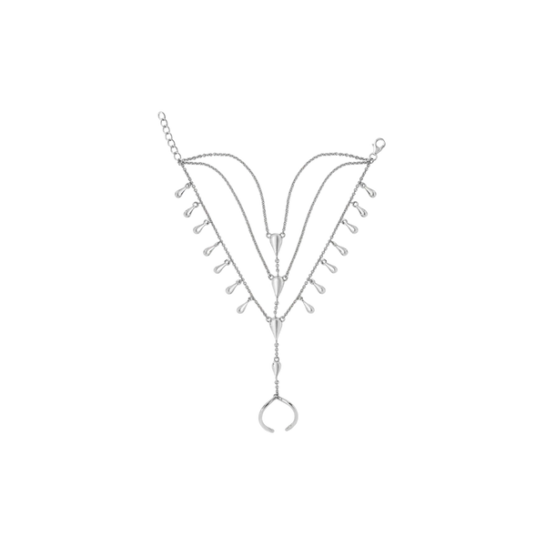 Lucy Q Silver Drop Hand Chain