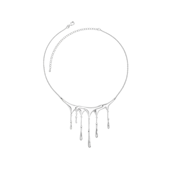 Lucy Q Silver Melting Drop Necklace