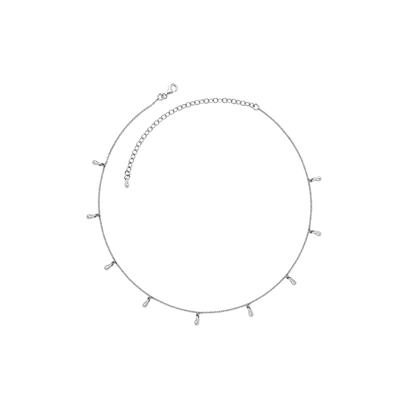 Lucy Q Silver Mini Drop Choker Style Necklace