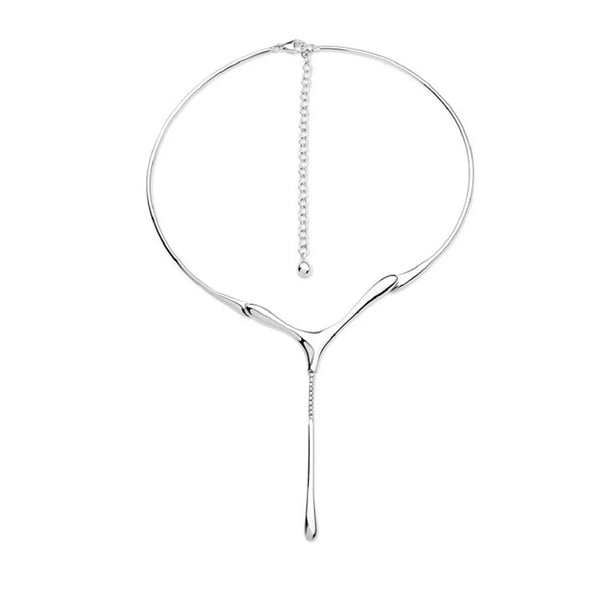 Lucy Q Silver One Drop Necklace