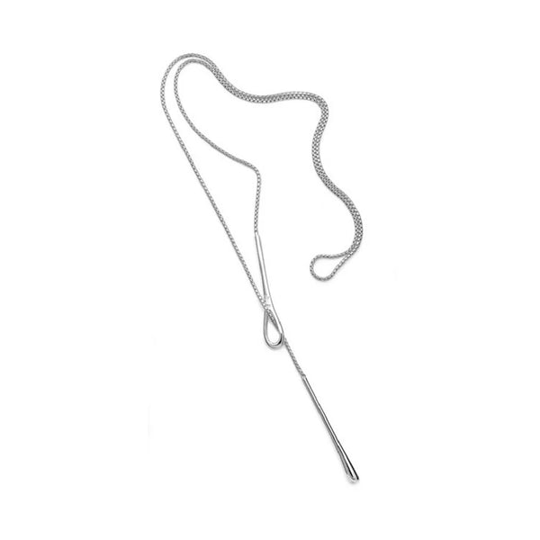 Lucy Q Silver Long Feeder Drip Necklace