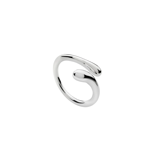 Lucy Q Silver Open Drop Ring size T