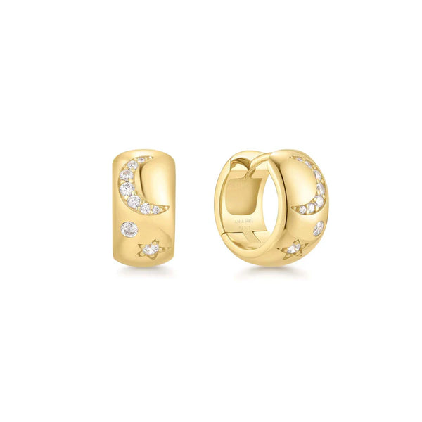 Ania Haie Gold Celestial Chunky Huggie Hoops