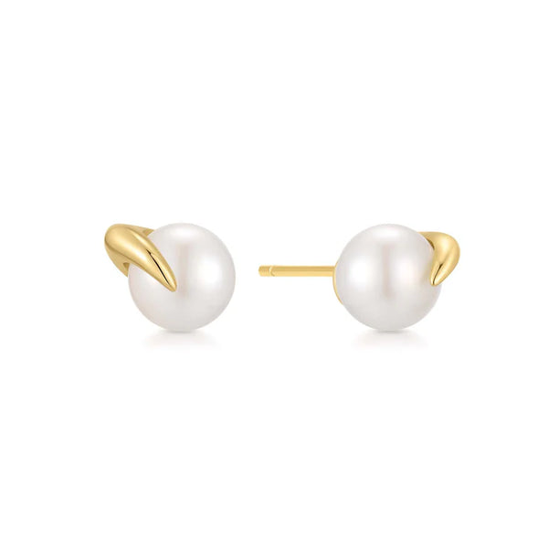 Ania Haie Gold Pearl Claw Stud Earrings