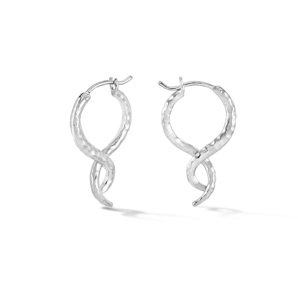 Dower & Hall Silver Entwined Small Double Twist Hoop Earrings