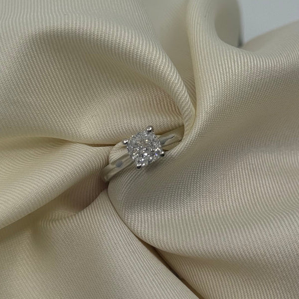 Platinum 1.00ct Cushion Cut LAB Diamond Solitaire.