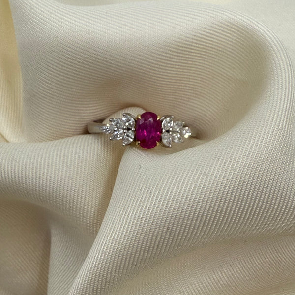 Platinum Ruby And Diamond Ring