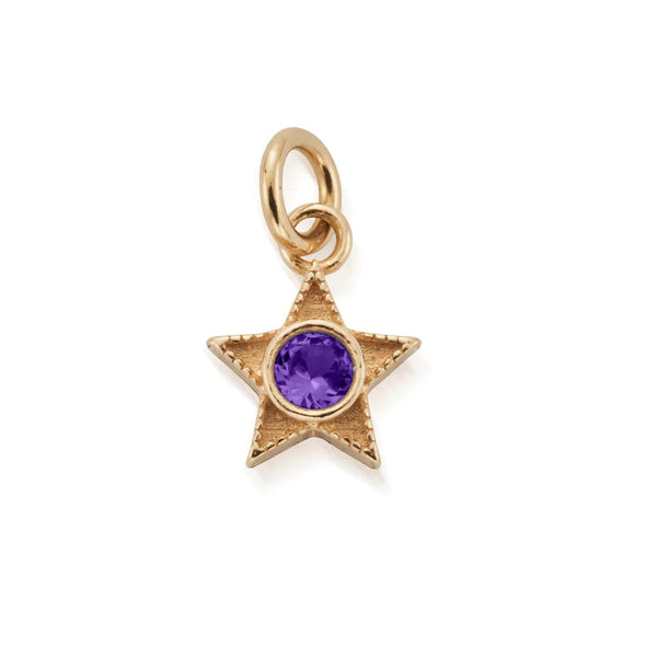 ChloBo Gold February Mini Star Birthstone Pendant Charm