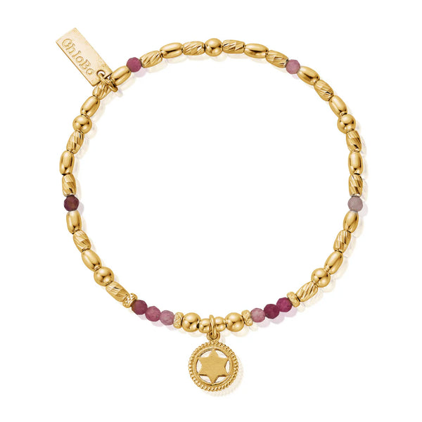ChloBo Gold Pink Tourmaline Heart Chakra Bracelet