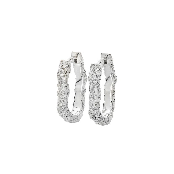 Lucy Q Silver Hula Small Hoop Earrings