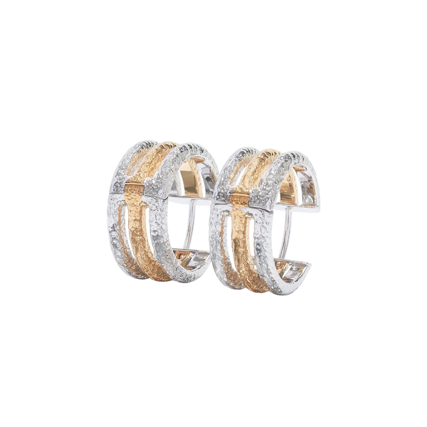 Lucy Q Multi Finish Triple Hoop Earrings