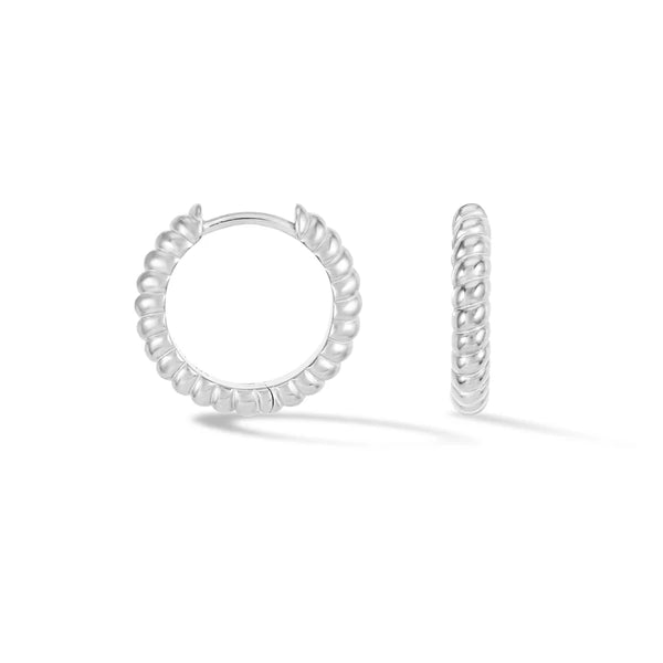 Dower & Hall Silver Small Twist Huggie Hoop Earrings (Copy)
