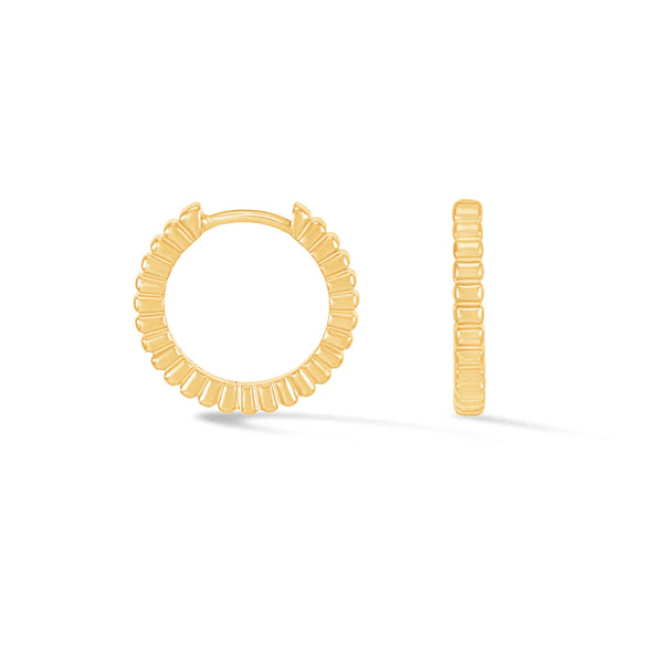 Dower & Hall Gold Small Humbug Huggie Hoop Earrings