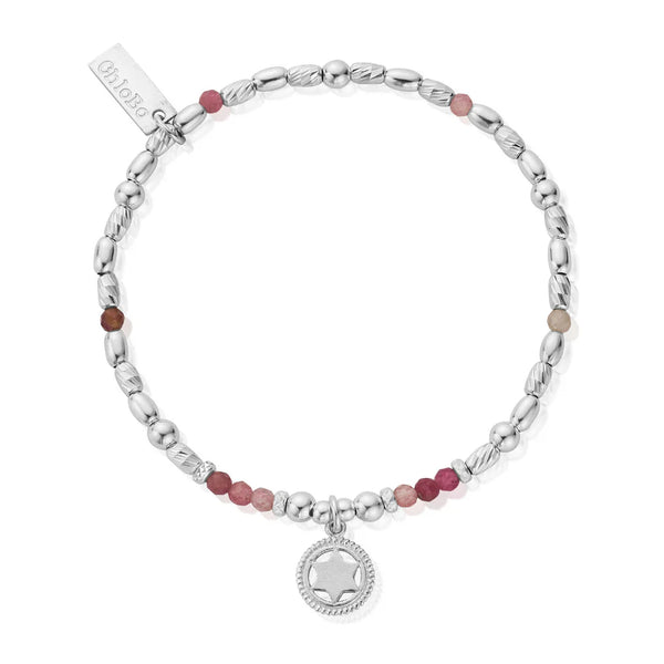 ChloBo Silver Pink Tourmaline Heart Chakra Bracelet