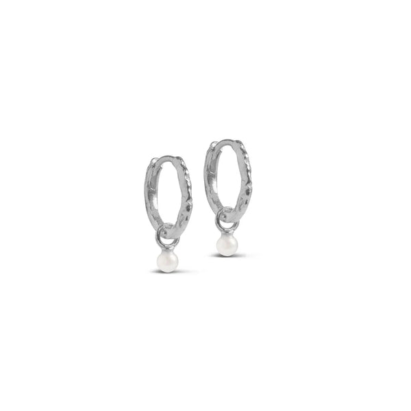 ENAMEL Copenhagen Silver Pearl Belle Hoop Earrings