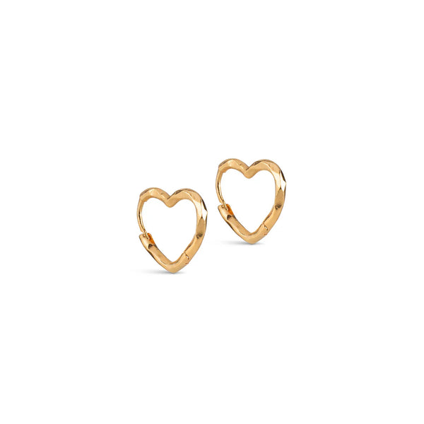 ENAMEL Copenhagen Small Gold Organic Heart Hoop Earrings