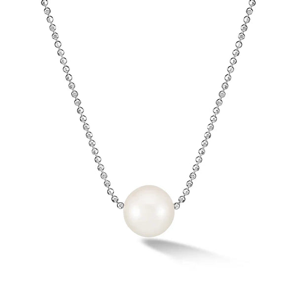 Dower & Hall Silver Timeless 12mm Single White Pearl Pendant
