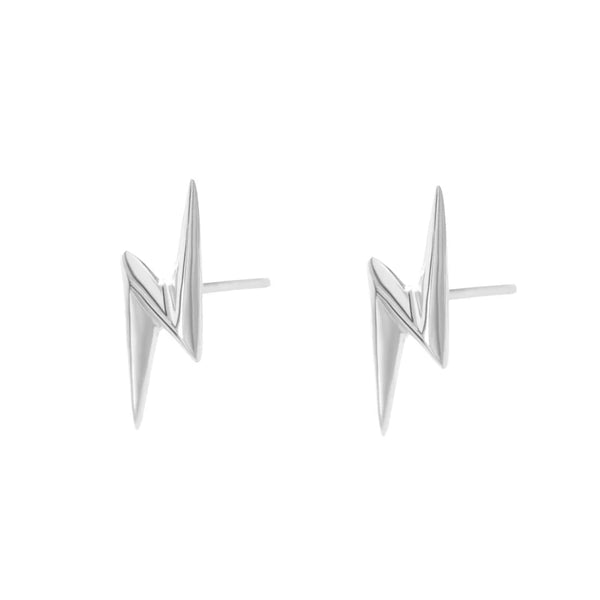 Scream Pretty Silver Lightning Bolt Stud Earrings